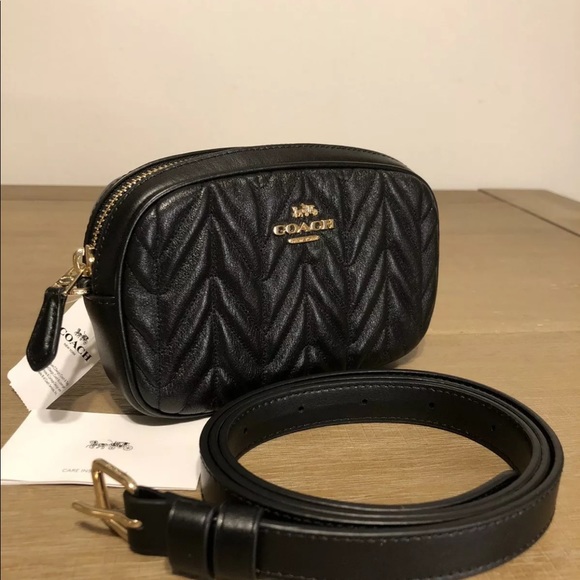 coach quilted belt bag